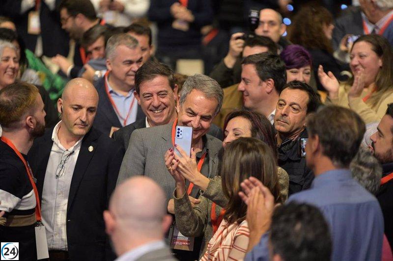 Zapatero respalda la Amnistía y celebra el presente próspero de España en la Convención del PSOE.
