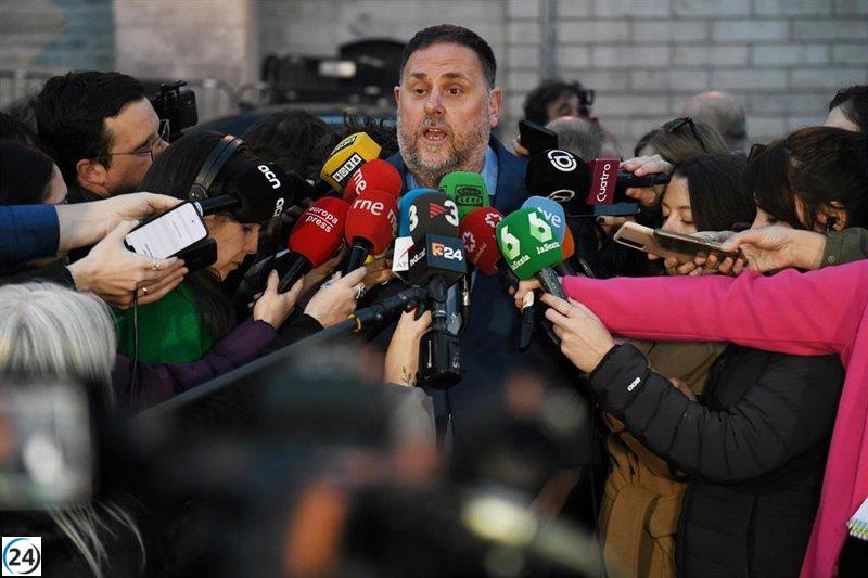 Junqueras reprueba la postura de Junts contra la amnistía y enfatiza su deber de trabajar por el bienestar de la mayoría.
