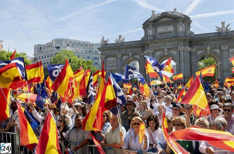 : Manifestación del PP contra la amnistía reúne a 20.000 participantes, según Delegación de Gobierno.