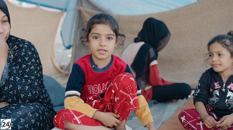 Niña de 7 años escapa de bombardeos en Líbano en busca de paz.