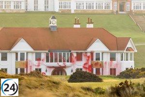 Activistas pro Palestina interrumpen campo de golf de Trump en el Reino Unido con el lema 