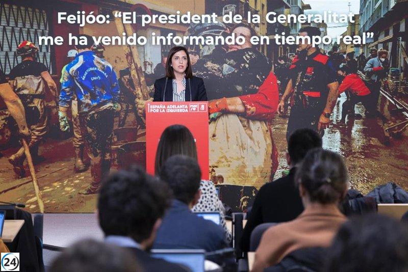 PSOE presiona para que Feijóo declare sobre la dana y responda por su contacto con Mazón.