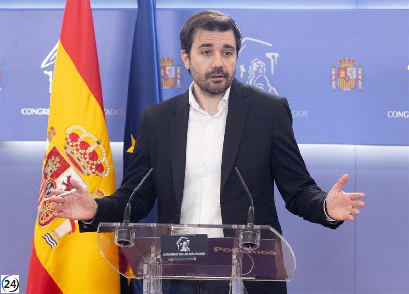 Podemos afirma que Sánchez defenderá su enfoque bélico y pedirá discutir el gasto militar en el Parlamento.