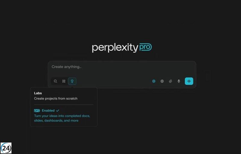 Perplexity presenta Labs: una innovadora herramienta para crear hojas de cálculo y aplicaciones web.