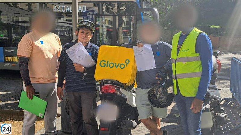 Reclamo de 'riders' de Glovo a la Inspección de Trabajo por condiciones laborales indignas.