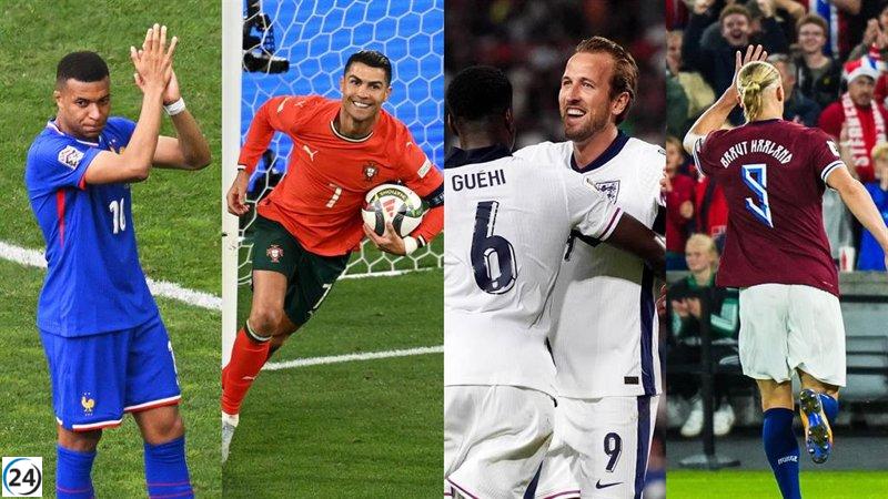 Francia y Portugal logran remontar, Inglaterra brilla con goleada y Noruega aplasta a Moldavia 11-1.
