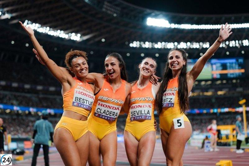 Las españolas del 4x100 acaban quintas en la final del Mundial.