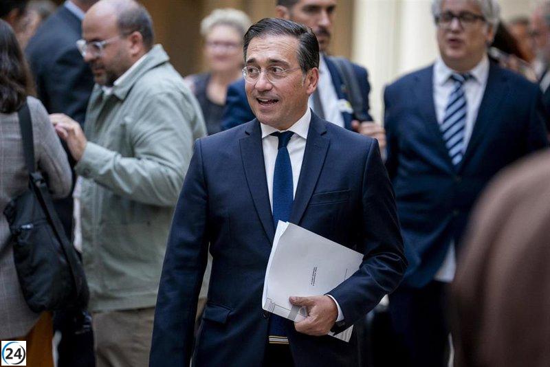 Albares aplaude la adhesión de más países a la senda de reconocimiento de Palestina iniciada por España.