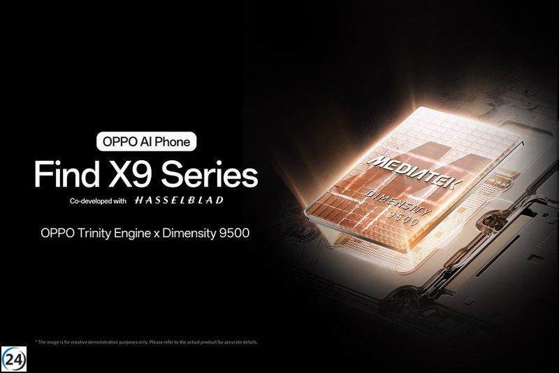 OPPO lanzará su serie Find X9 el 16 de octubre, equipada con el procesador MediaTek Dimensity 9500.