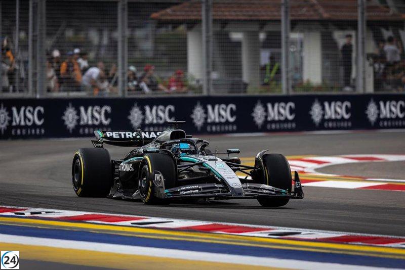 Russell se suma a la contienda entre Verstappen y McLaren al lograr la pole en Singapur.