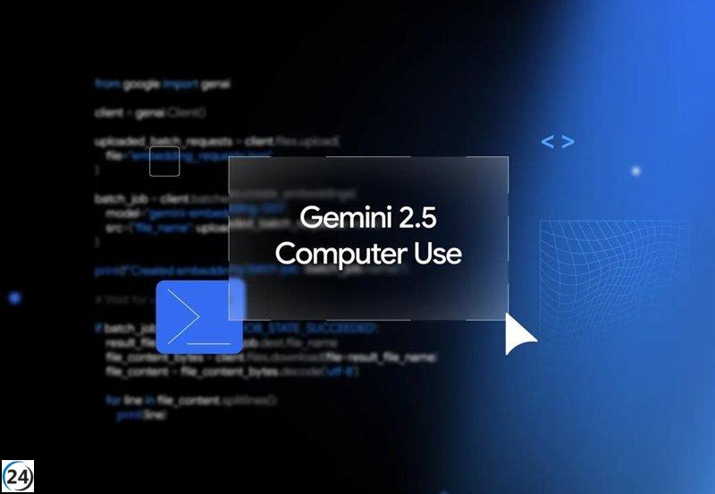 Gemini 2.5 capacita a la IA para operar directamente en aplicaciones y sitios web.