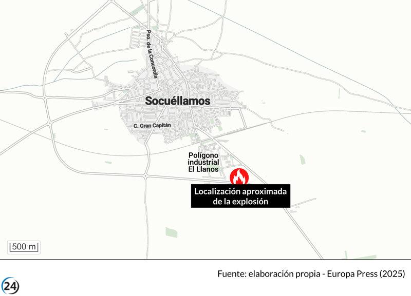 Explosión en planta de residuos sanitarios en Socuéllamos deja tres heridos críticos.