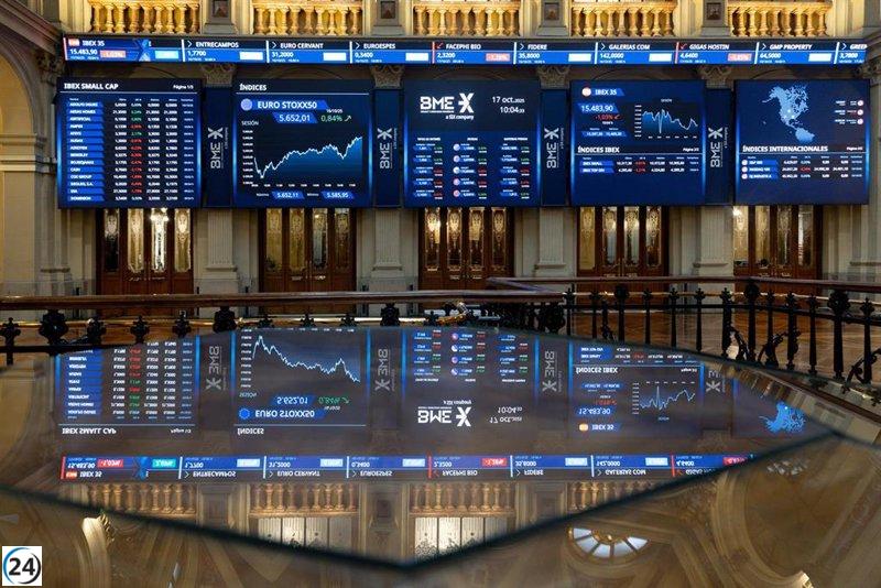 El Ibex 35 desciende por debajo de los 16.000 puntos en la sesión matutina.