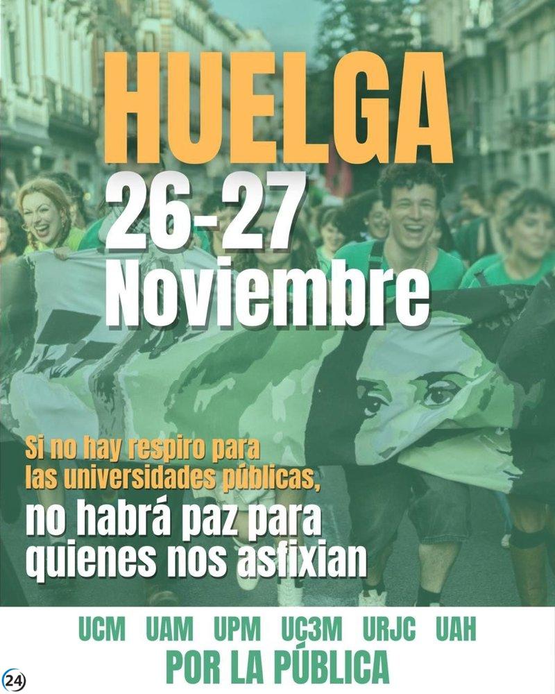 Estudiantes y empleados estatales protestarán con huelga el 26 y 27 de noviembre por crisis económica.