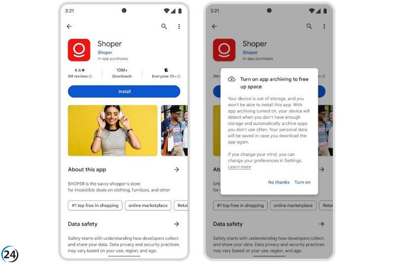 Google Play lanza función para liberar espacio en móviles con apps.