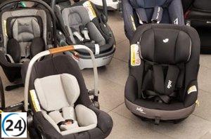 España, a la cola en el uso de sillitas para niños en coches, según estudio en Europa.