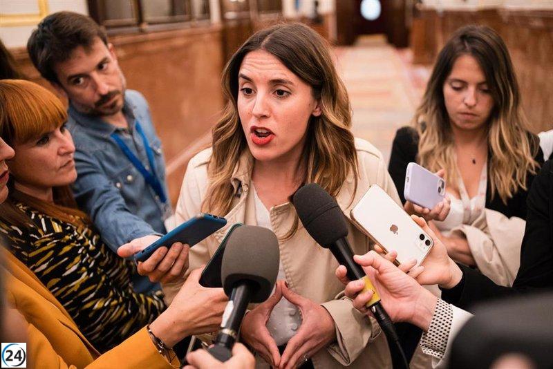 Irene Montero critica a PSOE por recibir el apoyo del PP en su reforma del 