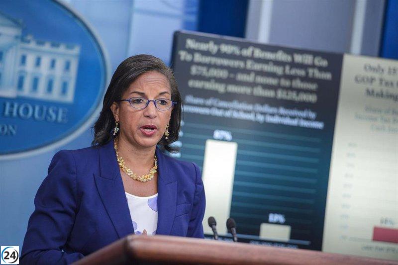 Susan Rice, exembajadora, renuncia como asesora de política interior de Biden.