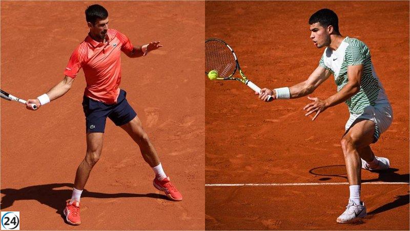 Alcaraz y Djokovic se acercan a un encuentro en Roland Garros.