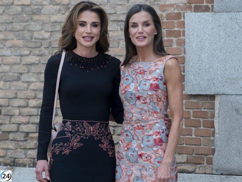 La Reina Letizia y Rania de Jordania se encuentran en Madrid: duelo de elegancia.