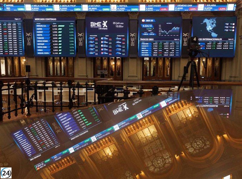 La Bolsa española cae un 0,58%, perdiendo los 9.600 puntos sin la influencia de Wall Street debido a festividad.