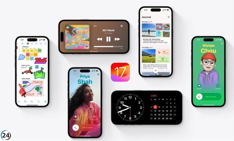 Retraso en la llegada de algunas funciones de iOS 17, incluyendo la aplicación Diario.