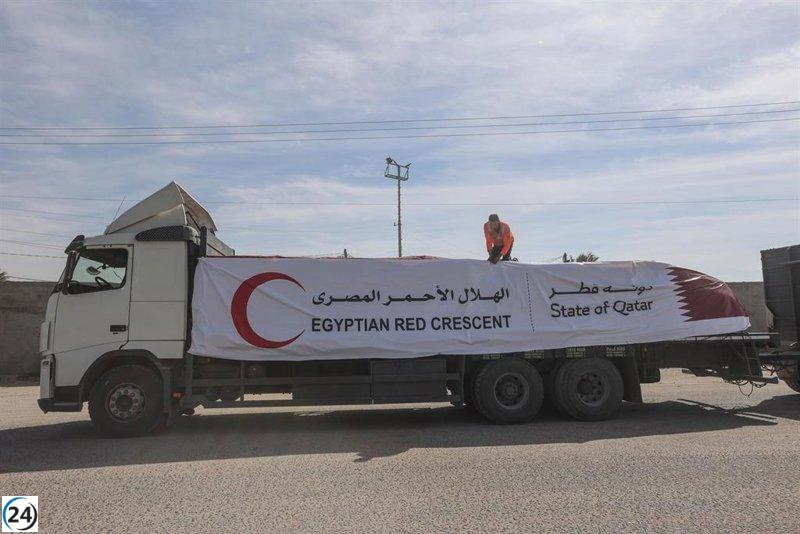 Más camiones con ayuda humanitaria llegan para la Franja de Gaza