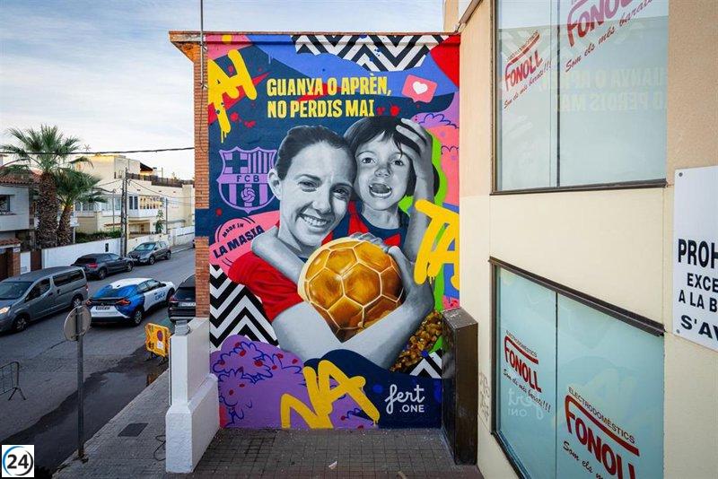 El FC Barcelona rinde homenaje a Aitana Bonmatí con un mural en su localidad natal